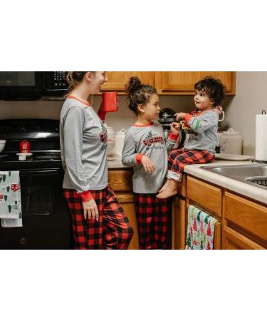 IFFEI Christmas Family Matching Pajamas Set | Xmas Letter Print Tops Plaid Pants Sleepwear | Women Men Kids Baby Pet | Grey/Truck - Buy Online on SooperMarket.com