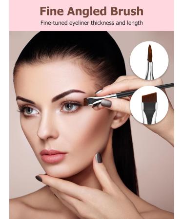 TEOYALL Angled Eyeliner Brushes Set 3 PCS Ultra Thin Slanted Angled Eyebrow Brush Precision Defined Brushes 3 Angled Eyeliner Brushes - Buy Online on SooperMarket.com