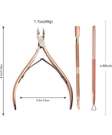Cuticle Trimmer with Cuticle Pusher - Cuticle Remover Cuticle Nipper Professional Stainless Steel Cuticle Cutter Clipper Durable Pedicure Manicure Tools for Fingernails and Toenails (pink) - Buy Online on SooperMarket.com