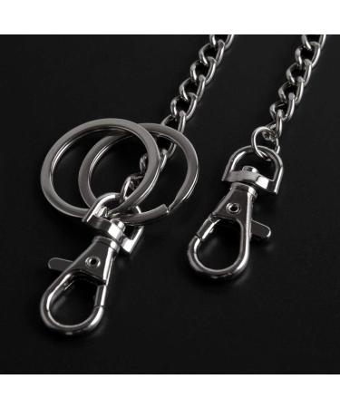 Teskyer 18 Inch Silver Wallet Chain with Lobster Clasps and Extra Rings - Keychain for Keys, Wallet, Jeans, Belt Loop, Purse - Silver - Buy Online on SooperMarket.com
