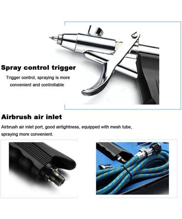 Double Action Airbrush Kit with Trigger Air Brush Spray Gun - 0.2mm, 0.3mm, 0.5mm Needles - Ideal for Tattoo, Makeup, Nail Art, Hobby - Includes 3 Sets Nozzles, Air Cap, Paint Cups, Air Hose - Buy Online on SooperMarket.com
