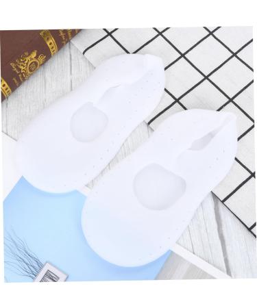 Gadpiparty 1 Pair Silicone Foot Sleeve Breathable Hole and Silicone Socks Waterproof Beach Heel Crack- Proof Sleeve Silicone moisturizing Socks Gel Toe Sock casing White Floor Men and Women White S - Buy Online on SooperMarket.com