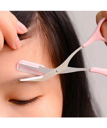 Professional Eyebrow Trimmer & Facial Razor for Women - Eyebrow Scissors with Accessories - T6E1 Bridal Scraper Comb in Rose - Buy Online on SooperMarket.com