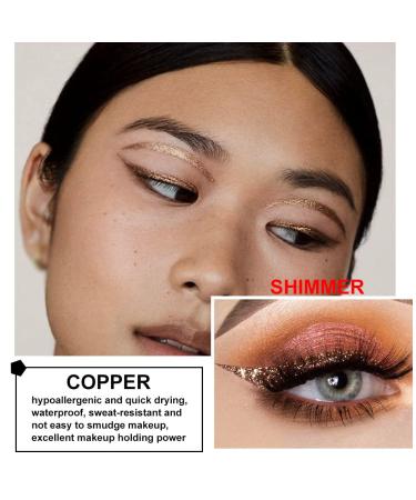 2Pcs Glitter Liquid Eyeliner Makeup Pen Set - Red & Bronze Metallic Satin Finish | Waterproof, Smudge Proof, Long Lasting | High Pigmented Sparkle Eye Liner Pen - 2 Count - Buy Online on SooperMarket.com