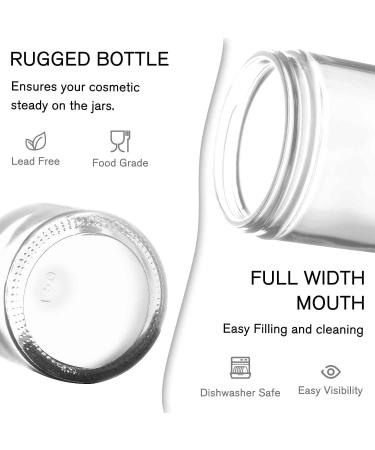 2 oz Glass Jars with Lids - 3 Pack Clear Small Jar with White Lids, Labels, Liners - 60 ml Cosmetic Containers for Sample, Powder, Cream, Spice - Buy Online on SooperMarket.com
