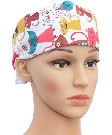 2pcs TENDYCOCO Surgical Scrub Cap - Adjustable Unisex Surgery Hats with Fox Print Design - Buy Online on SooperMarket.com