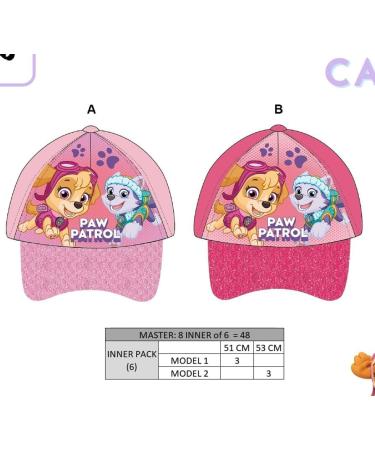 PAW Patrol Baseball Cap for Girls | UV Protection Sun Hat 2-10 Years | Perfect Summer Gift Fuchsia 53 - Buy Online on SooperMarket.com