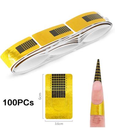 600 Piece Nail Templates - Self-Adhesive Gel Nail Stencils & Golden Manicure Accessories for DIY Fingernail Art - Buy Online on SooperMarket.com