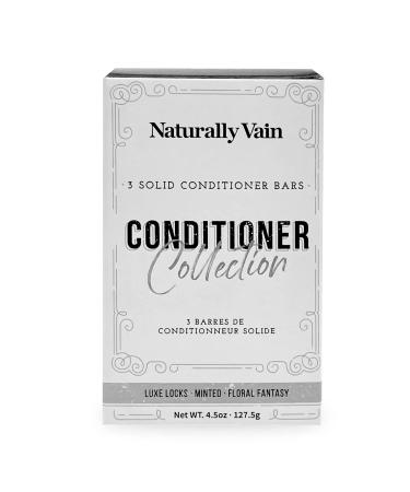 Solid Hair Conditioner Collection Hair Soap All-Hair Types Shine Handmade Natural Essential Oils Shea Butter Vitamin E Travel Soaps Hair Gift Set Assorted Scents 3-Pack Luxe Locks Minted Floral Fantasy