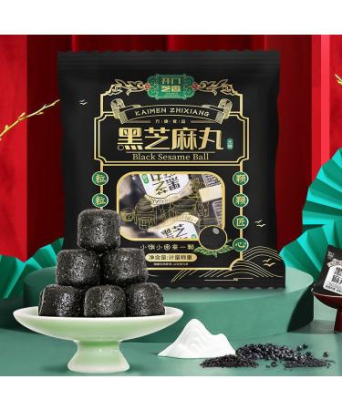 Sugar free black sesame balls ready to eat hand-made sesame pills healthy and nutritious sesame cakes 90g/bag sweet candy snack gift pack Chinese snacks nutritious breakfast (No sucrose 5 bags) No sucrose 5 bags