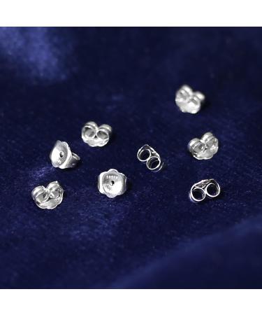 LUCKMORA 14K White Gold Earring Backs | 0.15g AU585 Butterfly Replacements for Studs | Hypoallergenic Pierced Secure Design - Buy Online on SooperMarket.com