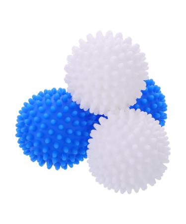 uxcell 4pcs Reusable Laundry Dryer Balls Vinyl Drying Balls for Reduce Wrinkles Static Fabric Softener Reduce Drying Time Save on Energy Blue and White Blue white