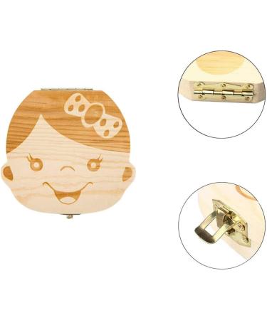 Wooden Baby Teeth Save Box - Kids Tooth Organizer in Souvenir Wood Gift (Girl) - Buy Online on SooperMarket.com