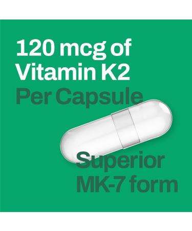 Vitamin K2 120mcg | Supplement with Premium MK-7 | Non-GMO Formula with Maximum Absorption | Made in Canada (240 Capsules (Pack of 1) 240 count (Pack of 1) - Buy Online on SooperMarket.com