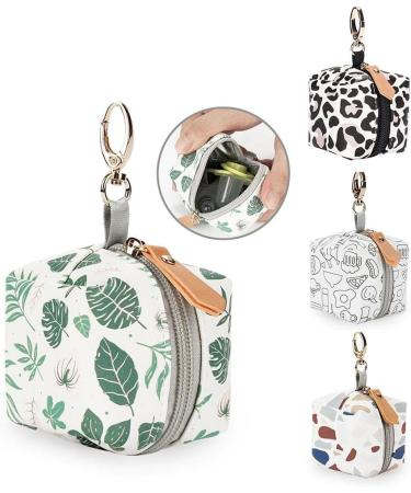 Harilla Portable Pacifier Storage Pocket | Eco-Friendly Snap Grip Bag for Toddlers | Dust-Proof Baby Pacifier Holder - Green Leaf Design - Buy Online on SooperMarket.com