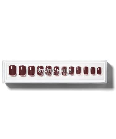 Static Nails Reusable Pop-On Manicure Set  Non-Damaging Glue-On Nails (Vamp Square) - False Nails with Static Nail Glue  Nail Set  Fake Acrylic Press On Nails