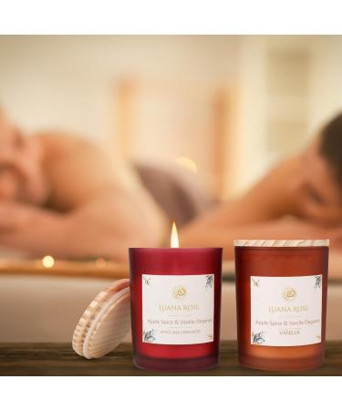 Luana Rose Fragrance Candle Gift Set - 2x200g Aromatherapy 100% Natural Soy Wax Long-Lasting Vanilla & Apple - Perfect High-Quality Gifts for Women - Buy Online on SooperMarket.com