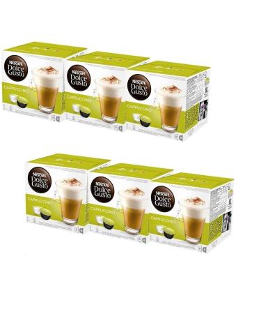 Dolce Gusto Cappuccino Coffee Pods 16 Capsules (Pack of 6 - Total 96 Capsules ) 48 Drinks