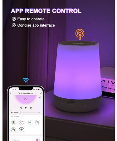 Portable Baby Sound Machine with Night Light | 34 Soothing Sounds | Remote Control via App-WiFi | Ideal for Adults, Kids, Travel | BABYMUST BM01 - Buy Online on SooperMarket.com
