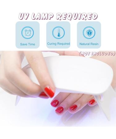 Semi Cured Gel Nails Strips 20PCS Burple Glitter Self Adhesive Gel Nail Stickers Soft Full Nail Wraps Waterproof Gel Nail Strips Decal with Nail File & Stick UV/LED Lamp Required - Buy Online on SooperMarket.com