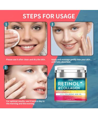 Buy Retinol Cream with Hyaluronic Acid - Anti-Aging Day-Night Moisturizer for Men & Women | Reduces Wrinkles & Dryness - 1.78 Oz - Buy Online on SooperMarket.com