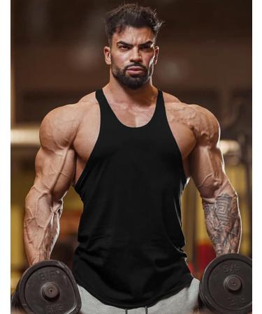 Babioboa Men's Tank Top 3 Pack - Gym & Fitness Sleeveless Shirts in Black Gray & Peacock Blue | Functional Stringer Armpit Design - Size L - Buy Online on SooperMarket.com