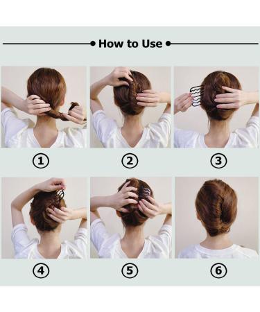 6-Piece Metal Hair Comb Clips for Updo Bun - Black Hair Accessories for Women - Buy Online on SooperMarket.com