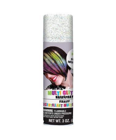 Multicolor Glitter Hair Spray Color - 3 oz. (1 Count) - Instantly Transforms Your Look Ideal for Parties & Cosplay Multicolor 3 Ounce (Pack of 1)