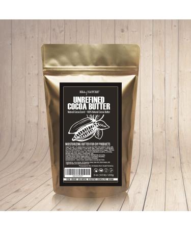Raw Pure Unrefined Cocoa Butter 8oz - Ideal for DIY Body Butters, Soaps, Lotions & Lip Balm - Great for Stretch Marks & Acne Spots - Hard/Solid Texture - Natural Cacao Scent - Buy Online on SooperMarket.com