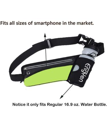 EngYen Fanny Pack with Water Bottle Holder - Slim Waist Bag for Travel, Workout, Hiking - Green Running Belt for Men and Women - Perfect Holder for Phone, Money, Key - Hydration Pouch for Runners - Buy Online on SooperMarket.com