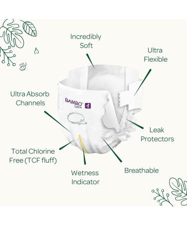 Bambo Nature Size 4 Maxi Eco Nappies 24PK - Enhanced Leakage Protection, Sustainable & Eco-Friendly, Secure & Comfortable Baby Nappies - Buy Online on SooperMarket.com