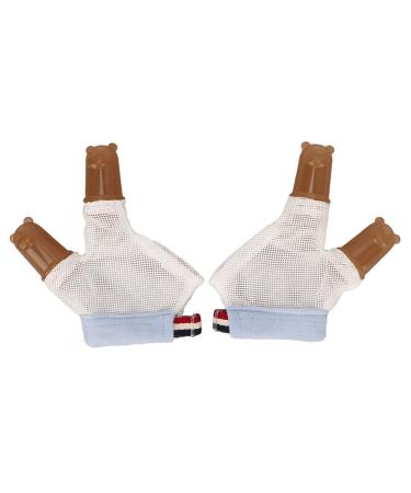 1 Pair Baby Thumb Sucking Stop Finger Guard Adjustable Thumb Guard for Thumb Sucking Silicone Thumb Sucking Treatment Compression Breathable Guard Nail Biting Gloves Kids (L)