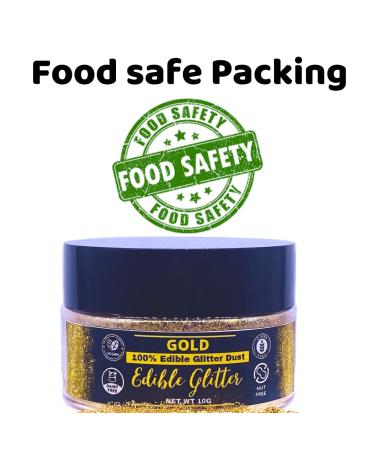 BULK-10G Edible Glitter and Gold Dust for Drinks and Cake Decorating - Vegan, Dairy-Free, 100% Food Safe - Buy Online on SooperMarket.com