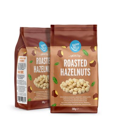 Amazon Brand Happy Belly Roasted & Unsalted Hazelnuts - 500g (Pack of 2) | International Shipping Available - Buy Online on SooperMarket.com