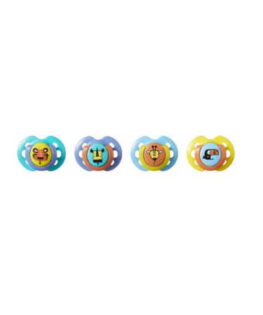 Tommee Tippee Fun Style Pacifiers Symmetrical Design BPA-Free Silicone Binkies 0-6m 4 Count
