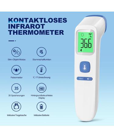 Buy Contactless Infrared Thermometer - Accurate Digital Fever Thermometer for Babies & Adults with Fever Alarm LCD Display & 35 Memory - Fast Shipping Worldwide - Buy Online on SooperMarket.com
