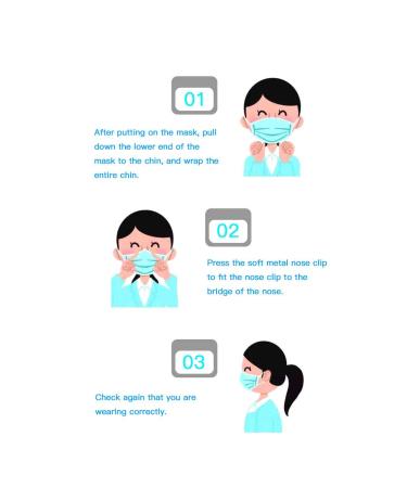 Shatchi Disposable Facial Mask with Ear Loop 3-Ply Blue (Pack of 100) - Buy Online on SooperMarket.com