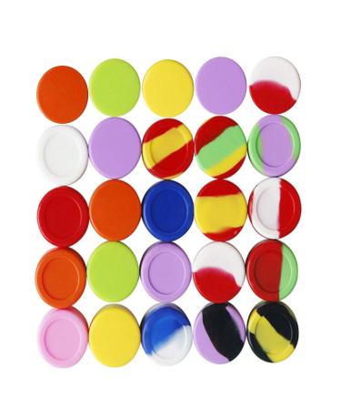 KISEER 30 Pcs 5ml Silicone Wax Containers Assorted Colors Multi Use Non Stick Wax Oil Storage Jars