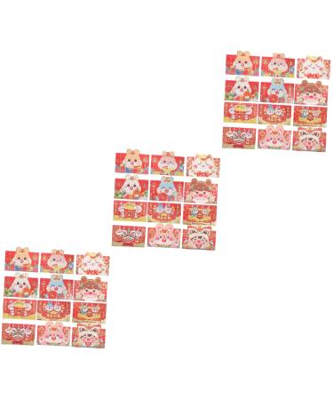 ABOOFAN 72 pcs Red Envelope Cartoon Wallet Purse Bunny Purse Festive Cartoon Money Bag New Year Gift Bag Chinese Style Bunny red envelopes China Year red Envelope Rabbit Modeling
