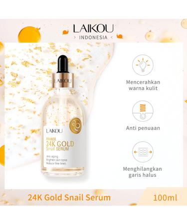 Buy 24K Gold Snail Serum with Hyaluronic Acid & Niacinamide - Anti-Aging Brightening Hydrating Face Serum for Glowing Skin - Buy Online on SooperMarket.com