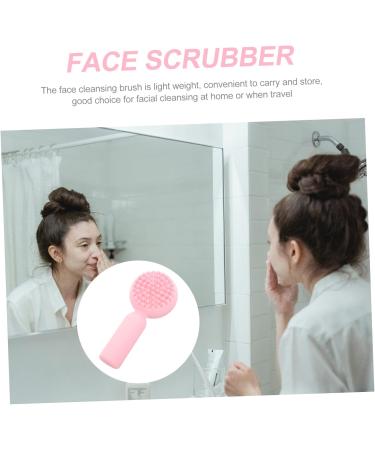 FOYTOKI Silicone Face Brush Silicone Facial Brush Face Scrubber Exfoliator Brush Exfoliate for Face Scrubber Facial Exfoliator Brush Face Silicone Scrubber Silicone Scrubber for Face 11x5cm Pink - Buy Online on SooperMarket.com