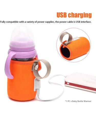 Jiakalamo USB Baby Bottle Warmer - Portable Car Travel Milk Heater for Night Feeding and Outings - Orange - Buy Online on SooperMarket.com