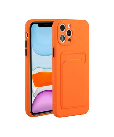 Tivenfezk Nadoli Silicone case for iPhone 15 Pro Max Ultra thin shockproof scratch -resistant wallet soft TPU protective cover mobile phone case with credit card holder iphone 15 per max orange