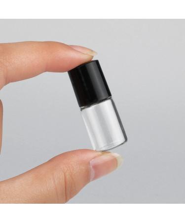25 Pcs Clear Glass Mini Roll On Bottles - Empty 2ml Roller Ball Bottles for Essential Oils, Perfume, Lip Balm - Cosmetic Sample Vials with Black Cap - Buy Online on SooperMarket.com