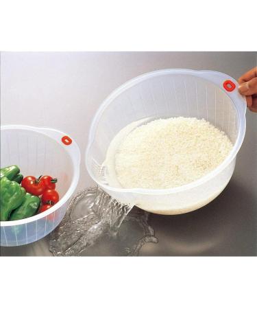 Japanese Rice Washing Bowl with Side and Bottom Drainers (10") - Buy Online on SooperMarket.com