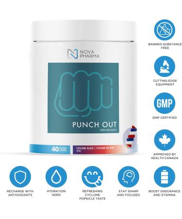 Nova Pharma Punch Out Pre Workout Powder L-Carnitine and Antioxidant-Rich Pre Workout Supplement Boost Stamina and Endurance for Gym Training and Workouts - 40 Servings (Ice Pop) Cyclone Ice Pop - Buy Online on SooperMarket.com