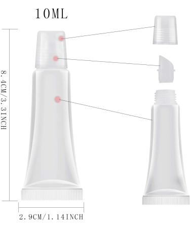 30Pcs-10ml Mini Clear Refillable Empty Tubes Lip Gloss Balm Container Soft Tubes Makeup Box Shampoo Samples Empty Tubes with Screw Cover - Buy Online on SooperMarket.com