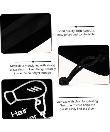 Gogogmee 5 Pcs Hair Dryer Storage Bag Cotton Drawstring Bags Drawstring Makeup Bag Sack Flannel Black - Buy Online on SooperMarket.com