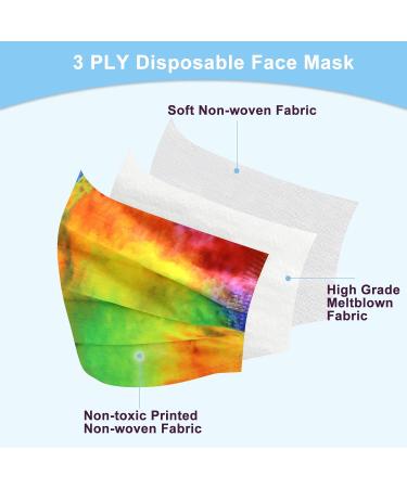 Individually Wrapped Tie Dye Disposable Face Masks - Breathable Design - Buy Online on SooperMarket.com