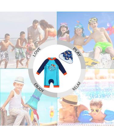 UPF 50+ Baby Boy Swimwear Set with Sun Hat | Blue Fish Design | 2-3 Years - Buy Online on SooperMarket.com